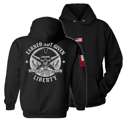 Black / S Earned Not Given Hoodie maga trump