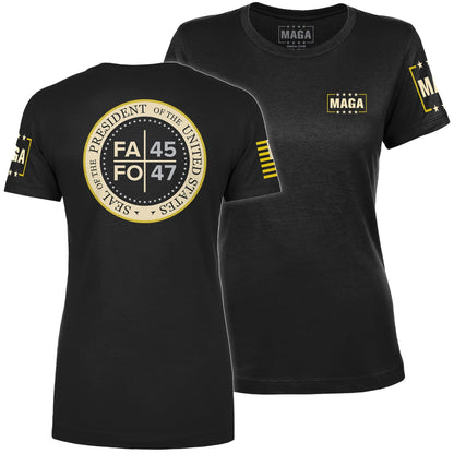 Black / S FAFO 45/47 Ladies Tee maga trump