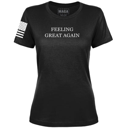 Black / S Feeling Great Again Ladies Tee maga trump