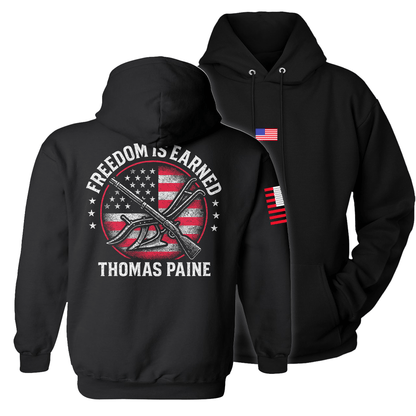 Black / S Freedom is Earned Hoodie maga trump
