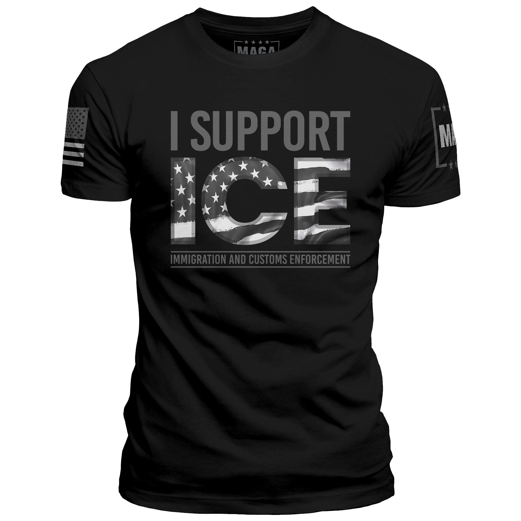 Black / S I Support ICE maga trump