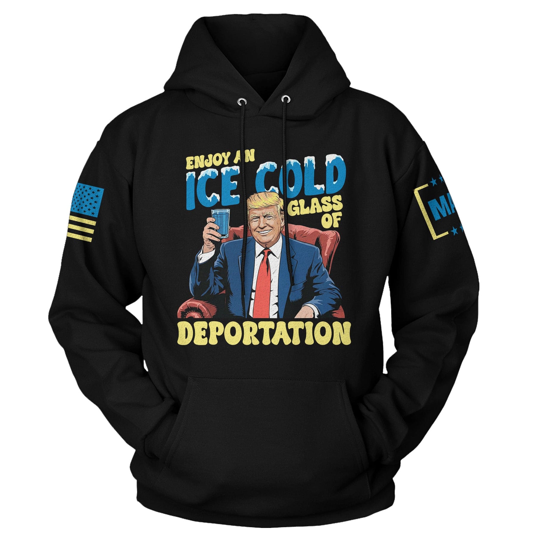 Black / S Ice Cold Deportation Hoodie maga trump