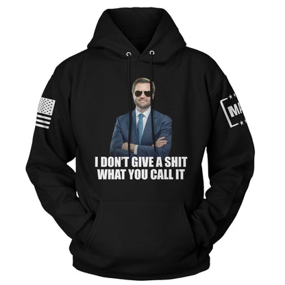 Black / S JD Vance - I don't give a Hoodie maga trump