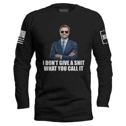 Black / S JD Vance - I don't give a Long Sleeve maga trump