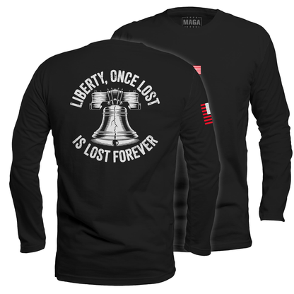 Black / S Liberty, Once Lost Is Lost Forever Long Sleeve maga trump