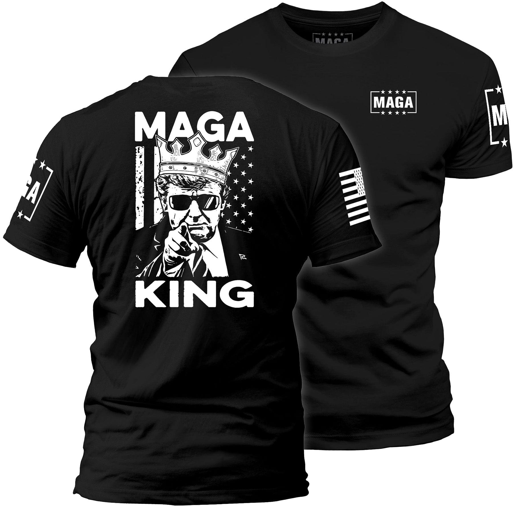 Black / S MAGA King Back Print maga trump