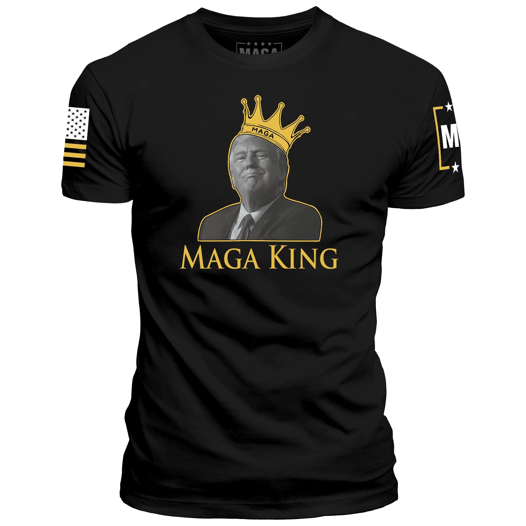 Black / S MAGA King Front Print maga trump