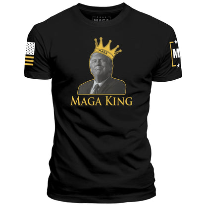 Black / S MAGA King Front Print maga trump