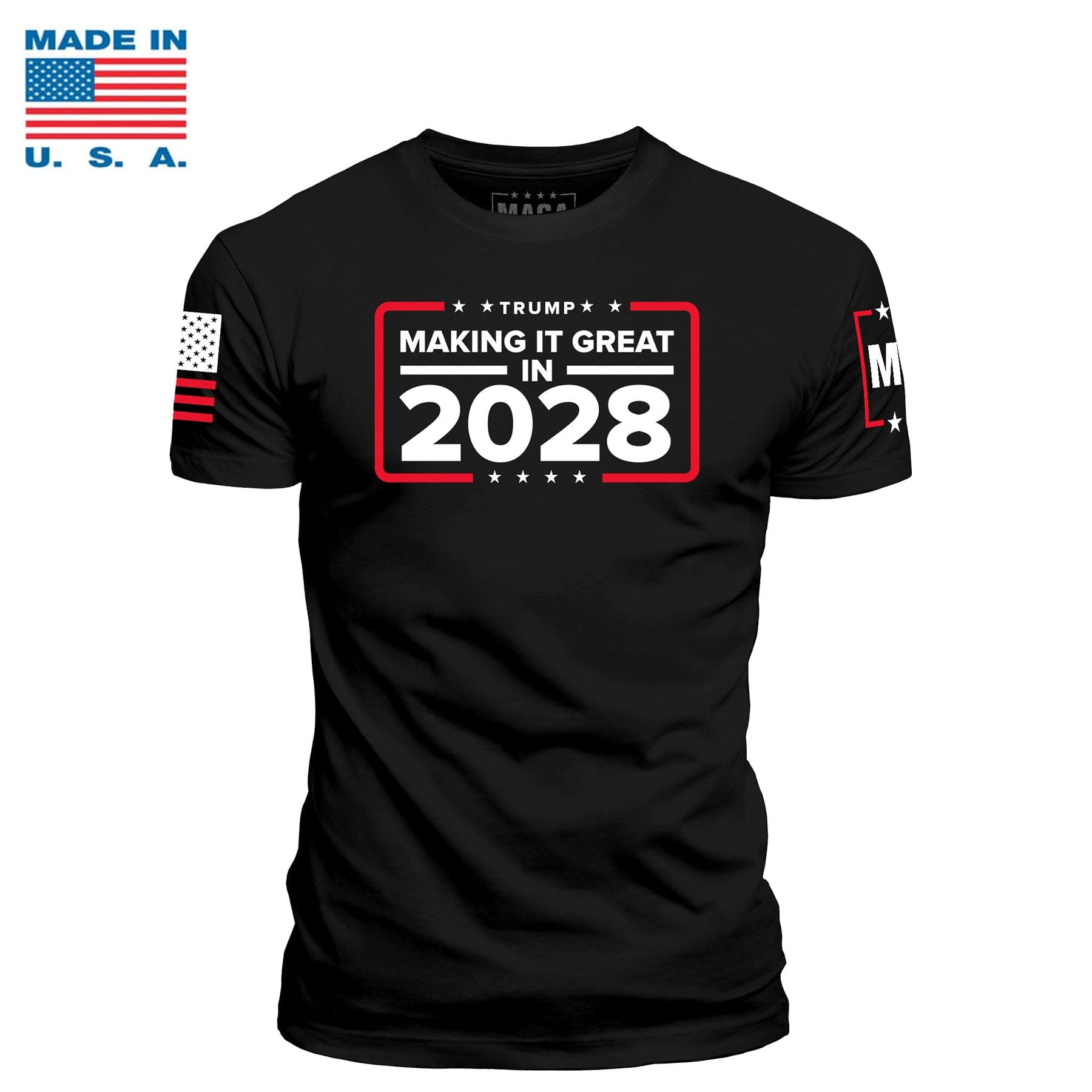 Black / S Making it Great in 2028 Made in the USA maga trump