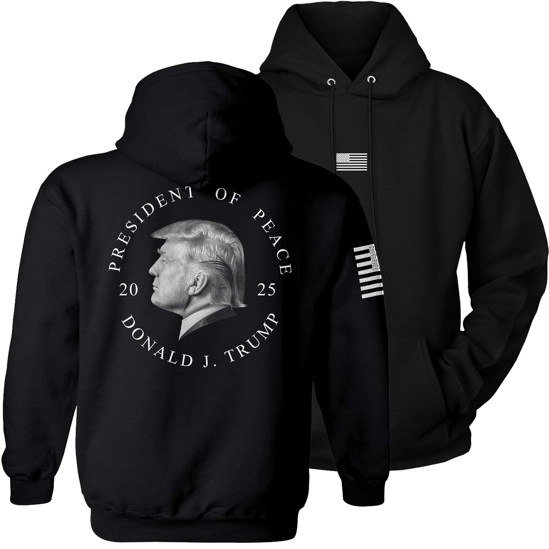 Black / S President of Peace Hoodie maga trump