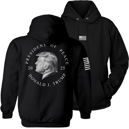 Black / S President of Peace Hoodie maga trump