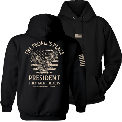 Black / S The People's Peace Hoodie maga trump