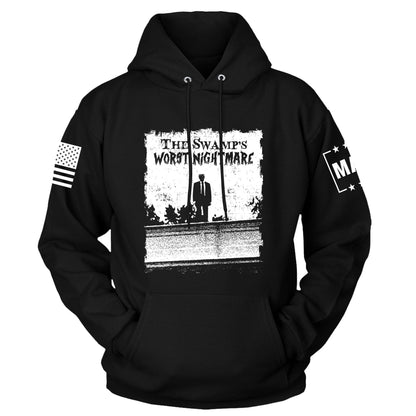 Black / S The Swamps Nightmare Hoodie maga trump