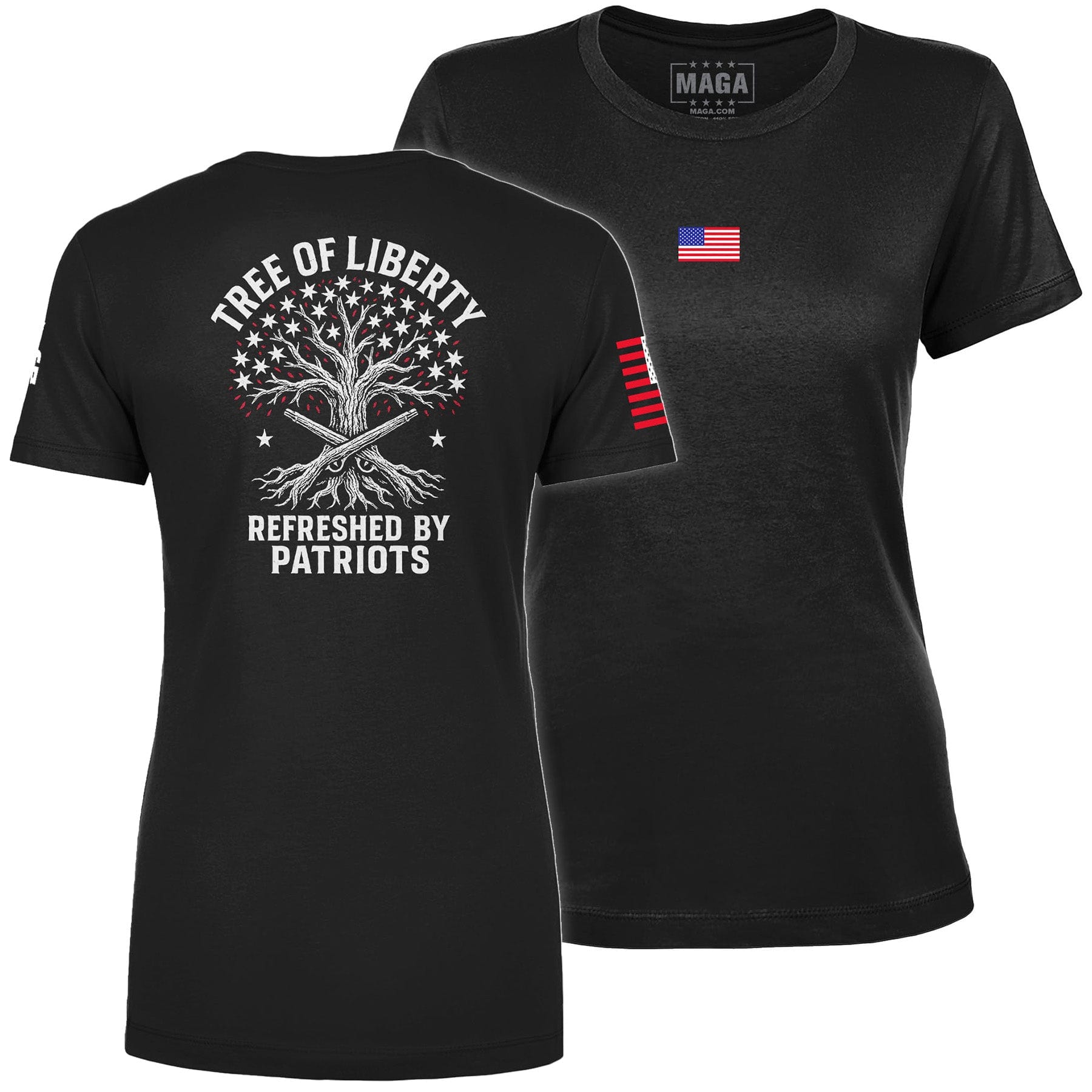 Black / S Tree of Liberty Ladies Tee maga trump