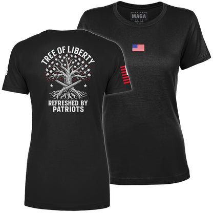 Black / S Tree of Liberty Ladies Tee maga trump