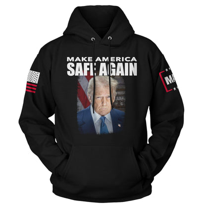 Black / S TRUMP - MAKE AMERICA SAFE AGAIN Hoodie maga trump