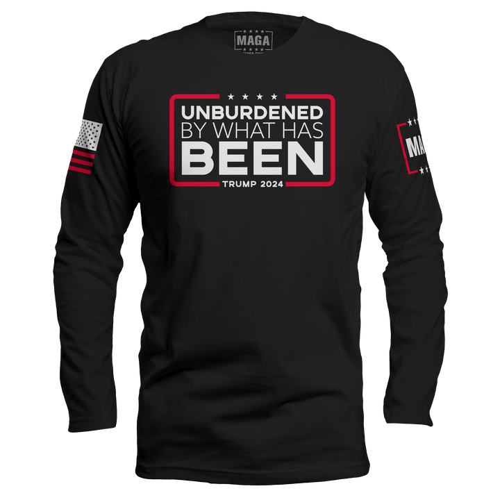 Black / S Unburdened by What Has Been Long Sleeve maga trump