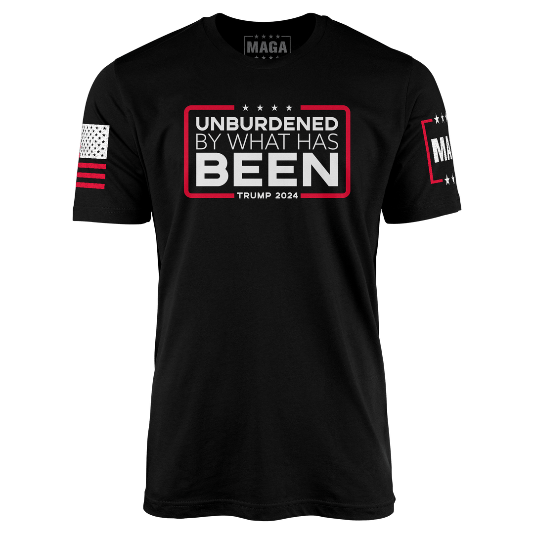 Black / S Unburdened by What Has Been - Moisture Wicking T-shirt maga trump