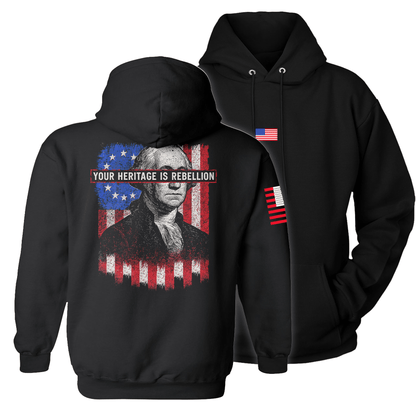 Black / S Your Heritage is Rebellion Hoodie maga trump