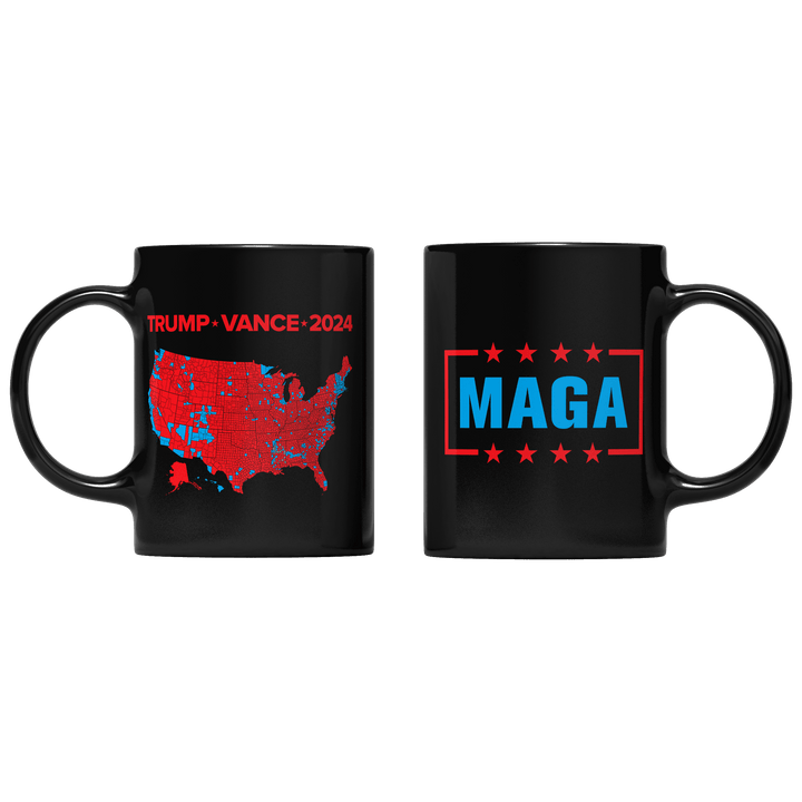 Black Trump Vance 2024 Electoral Map Mug maga trump