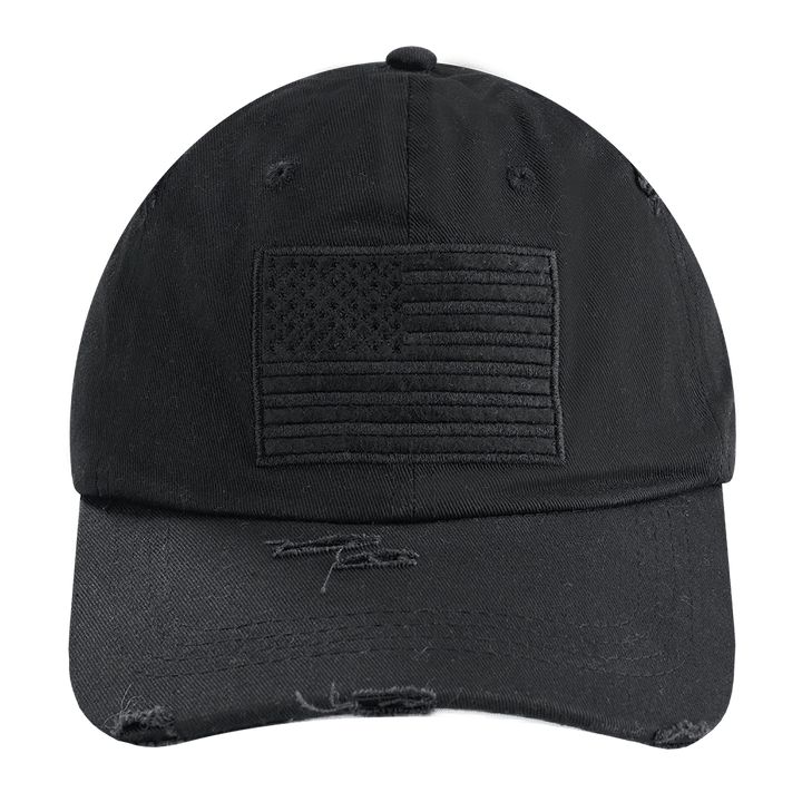 Black USA Flag Patch Hat maga trump