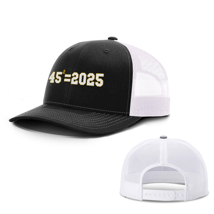 Black/ White / OS 45 Squared Trucker Hat maga trump