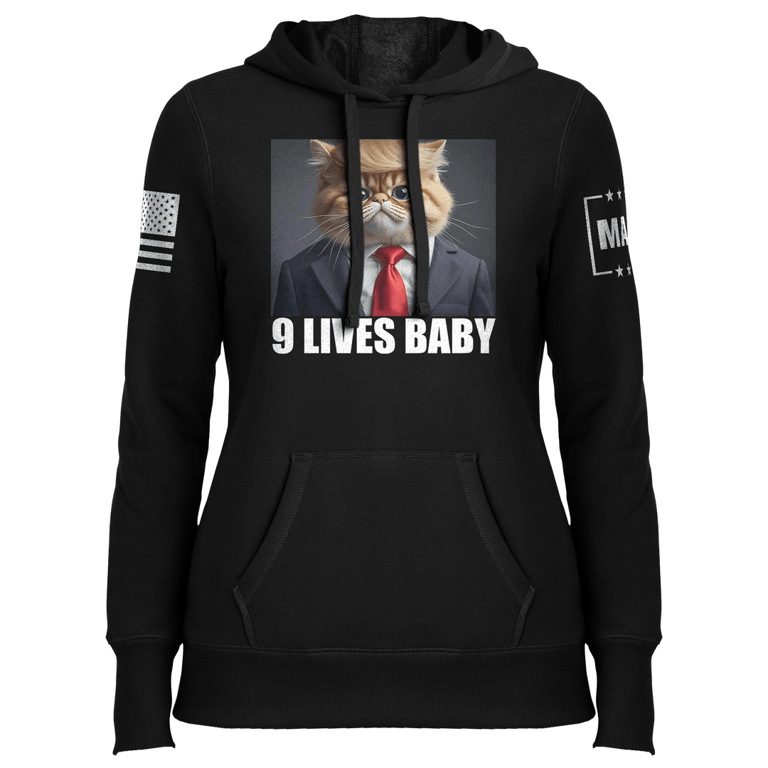 Black / XS 9 Lives Baby Ladies Hoodie maga trump