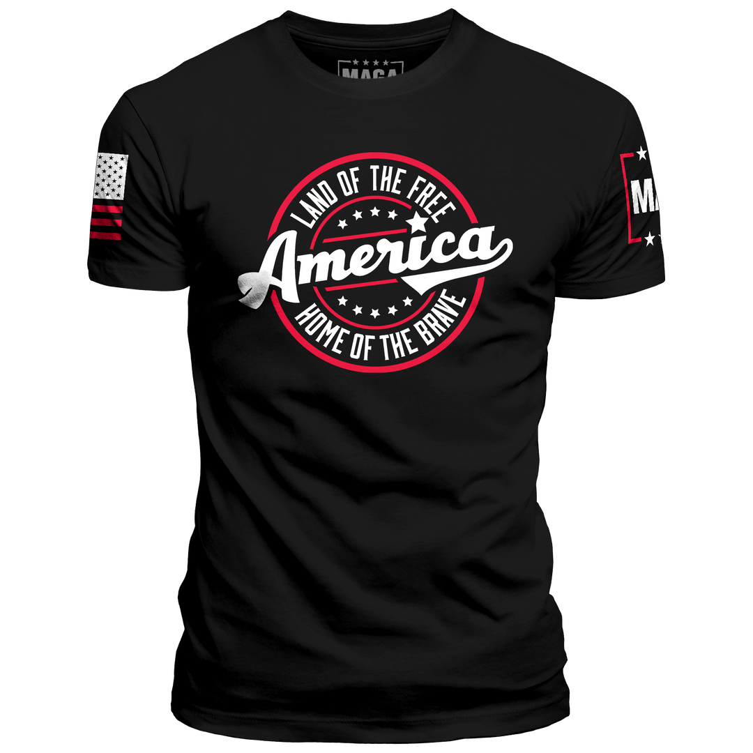 Black / XS America Land of the Free Home of the Brave maga trump