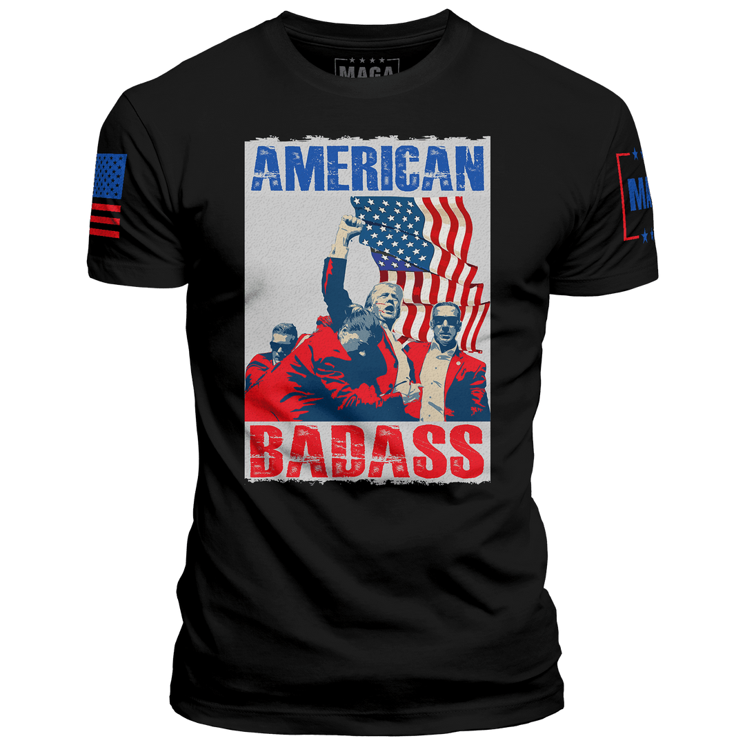 Black / XS American Badass maga trump