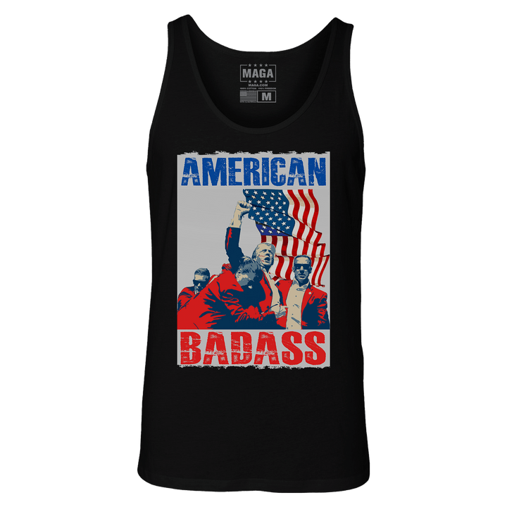 Black / XS American Badass Tank Top maga trump