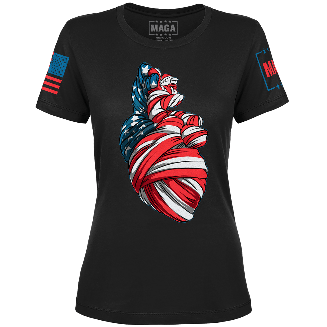 Black / XS American Heart Ladies Tee maga trump