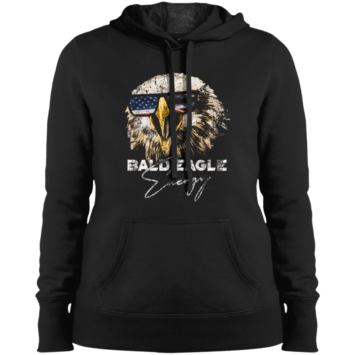 Black / XS Bald Eagle Energy Ladies Hoodie maga trump