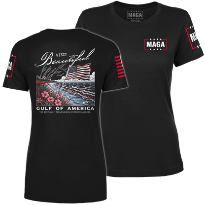 Black / XS Beautiful Gulf of America Ladies Tee maga trump