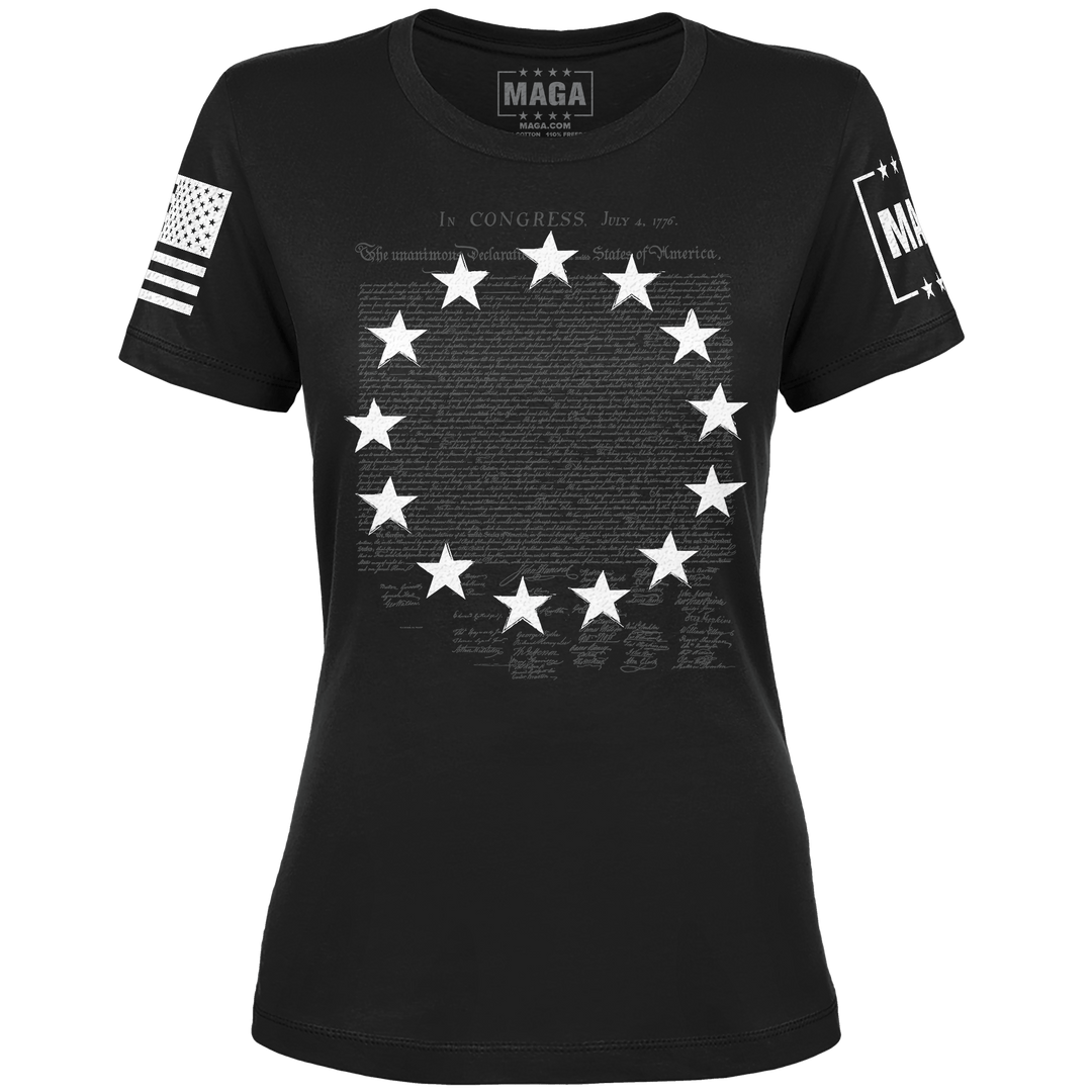 Black / XS Betsy Ross Ladies Tee maga trump