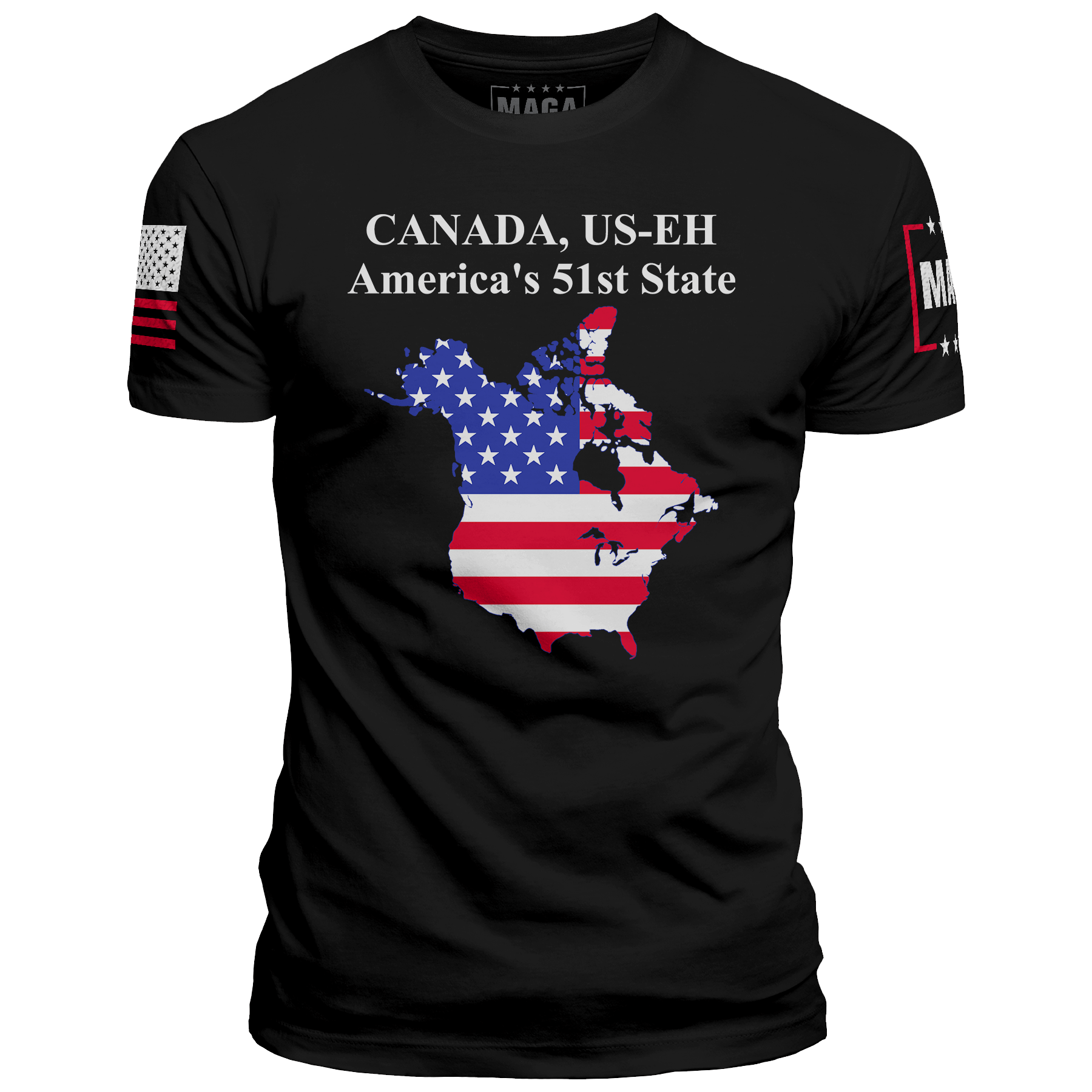 Black / XS CANADA, US-EH America's 51st State maga trump