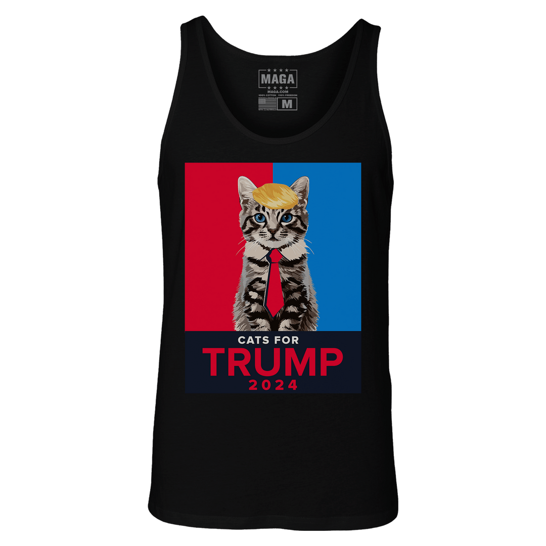 Black / XS Cats For Trump 2024 Tank Top maga trump