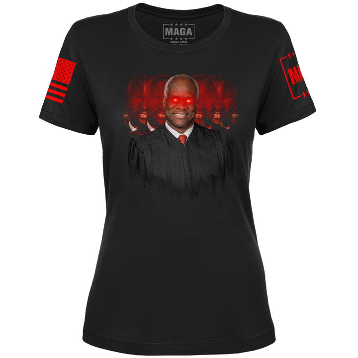 Black / XS Clarence Thomas Laser Eyes - Ladies maga trump