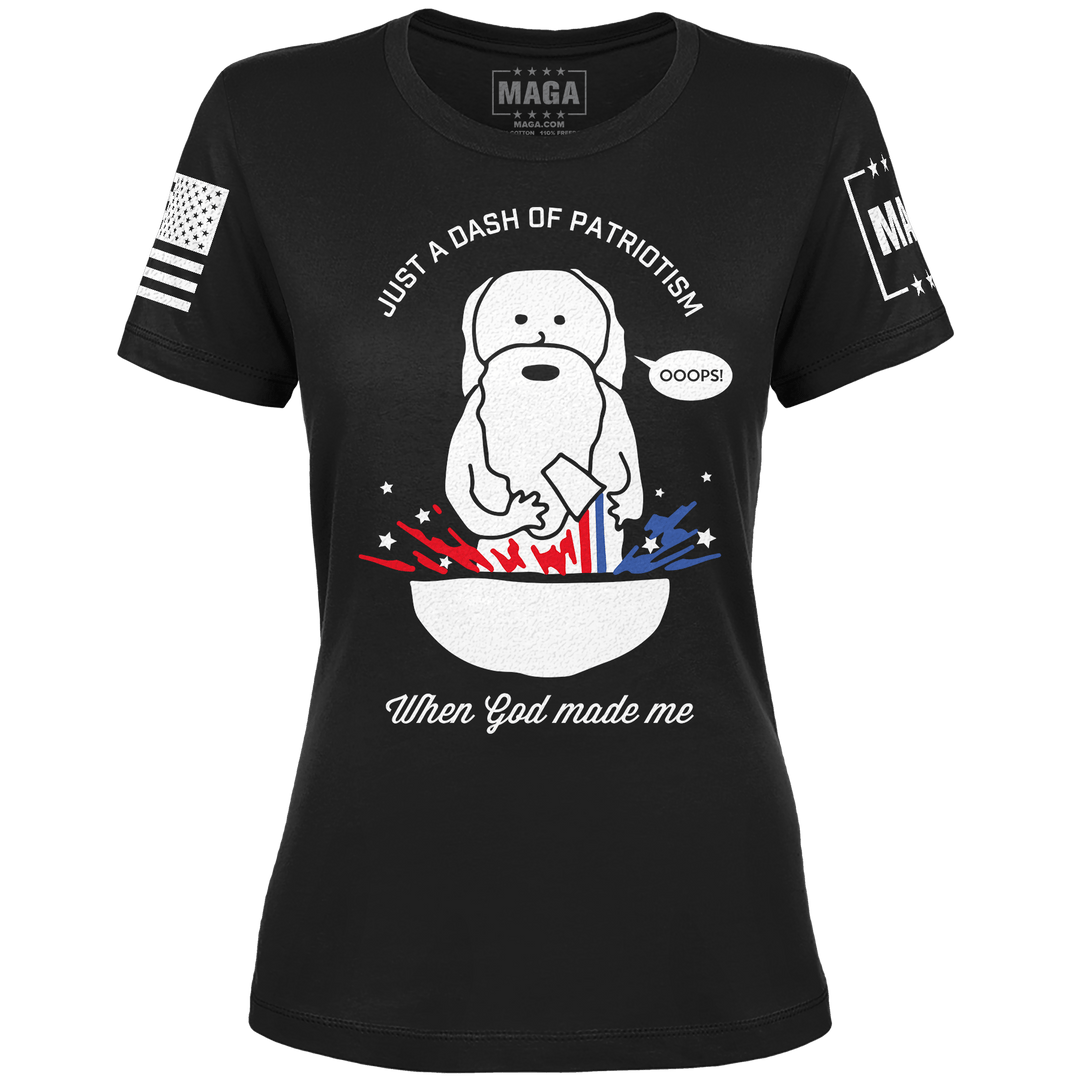 Black / XS Dash Of Patriotism Ladies Tee maga trump