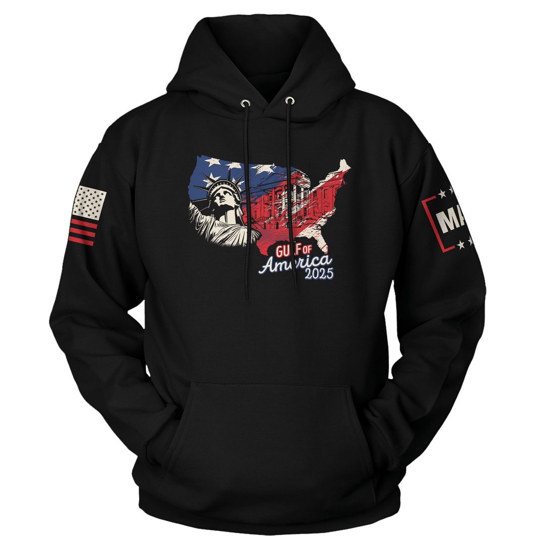 Black / XS Gulf of America 2025 v1 Hoodie maga trump