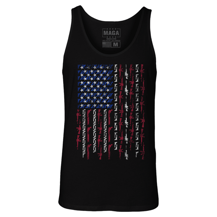 Black / XS Gun Flag Tank maga trump