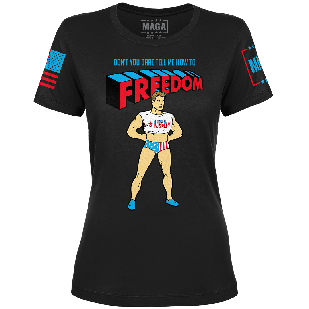 Black / XS How To Freedom Ladies Tee maga trump