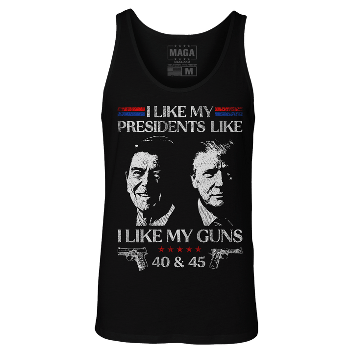 Black / XS I Like My Presidents Tank maga trump