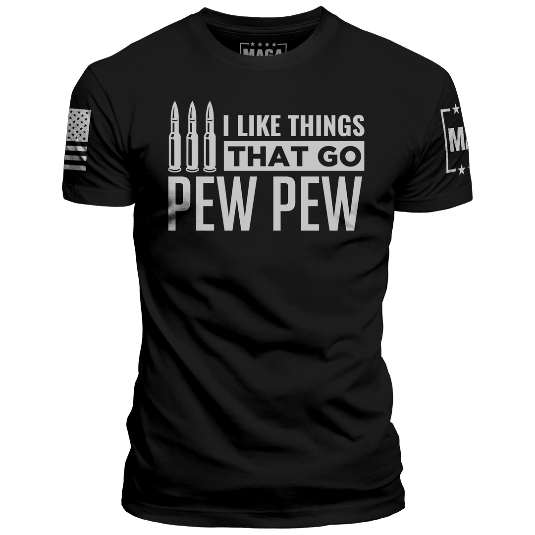 Black / XS I Like Things That Go Pew Pew maga trump