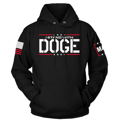 Black / XS I Stand With DOGE Hoodie maga trump