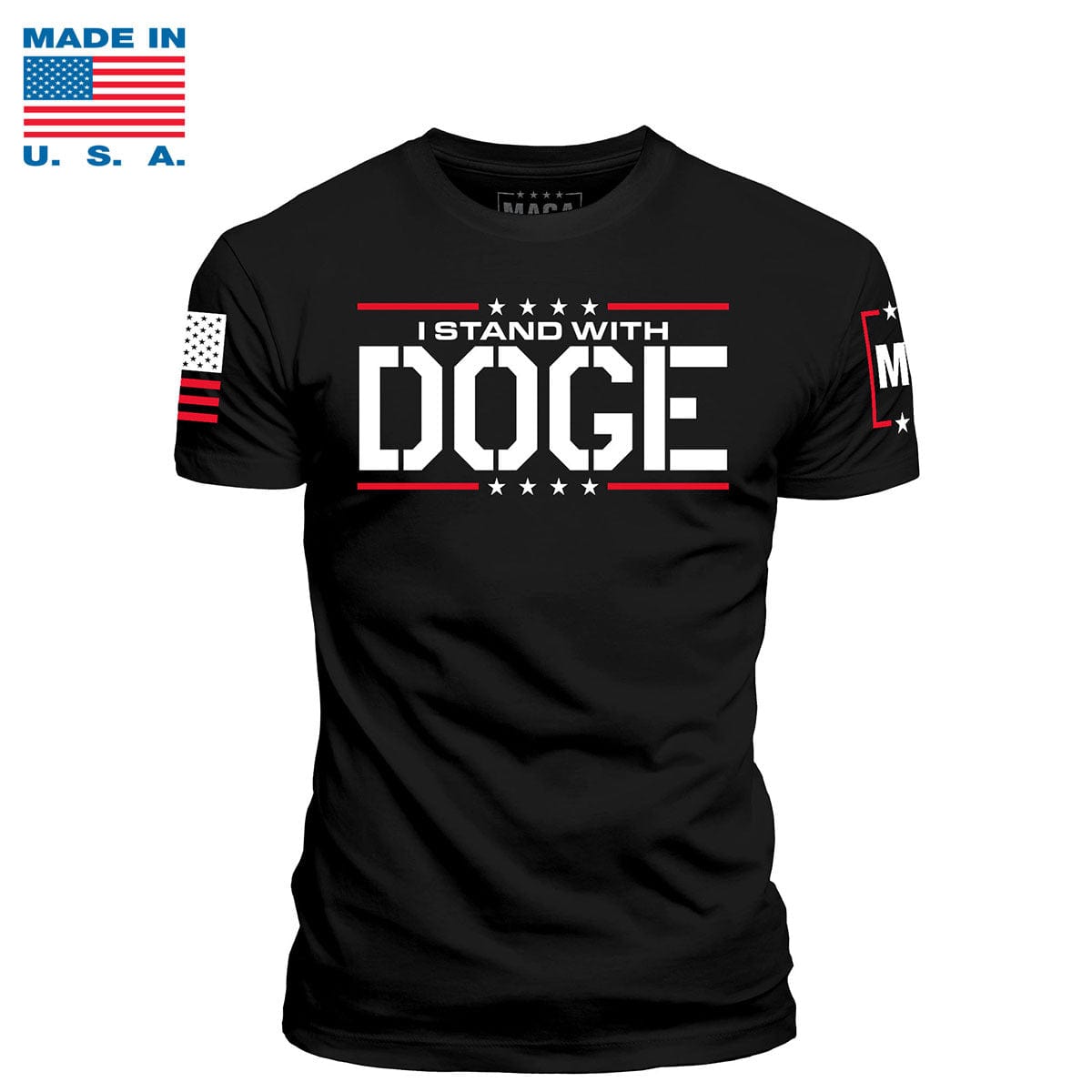 Black / XS I Stand With DOGE Made in the USA maga trump