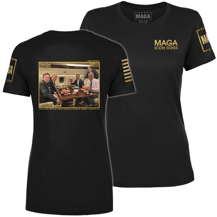 Black / XS Icon Series - Trump Feast Ladies Tee maga trump