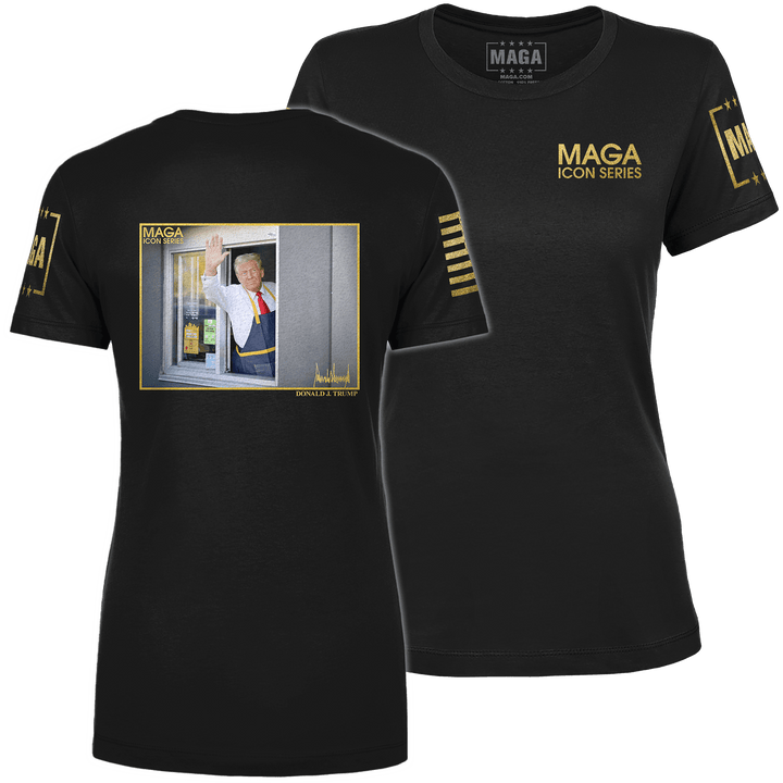 Black / XS Icon Series - Trump MagaDonalds Ladies Tee maga trump