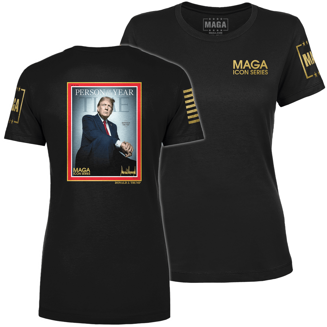 Black / XS Icon Series - Trump Person of the Year 2024 Ladies Tee maga trump