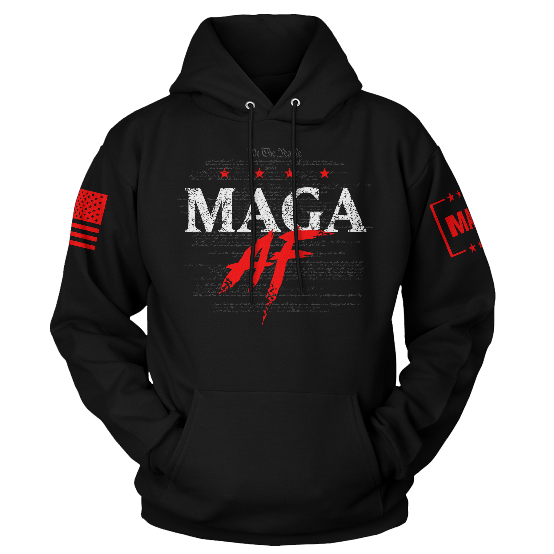 Black / XS MAGA AF Hoodie maga trump