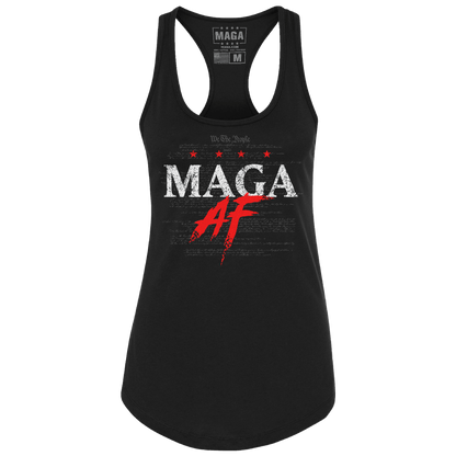 Black / XS MAGA AF Ladies Racerback Tank maga trump